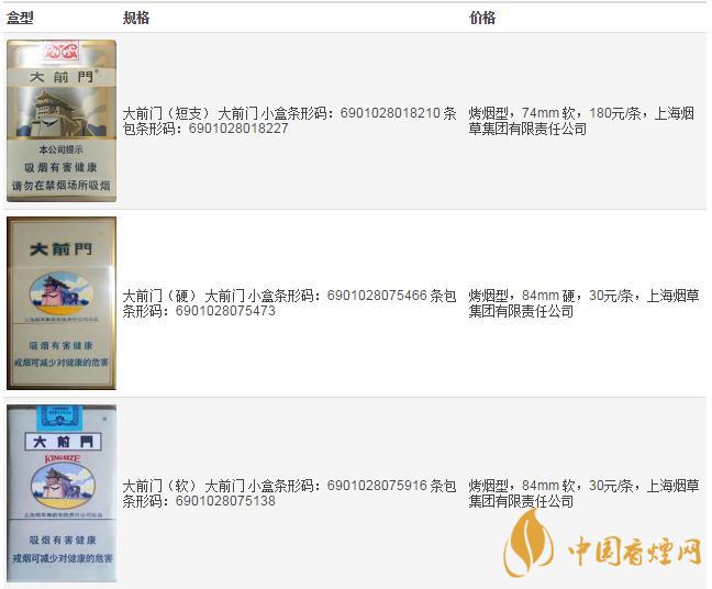 大前門香煙價格及圖片  大前門香煙在哪里能買到